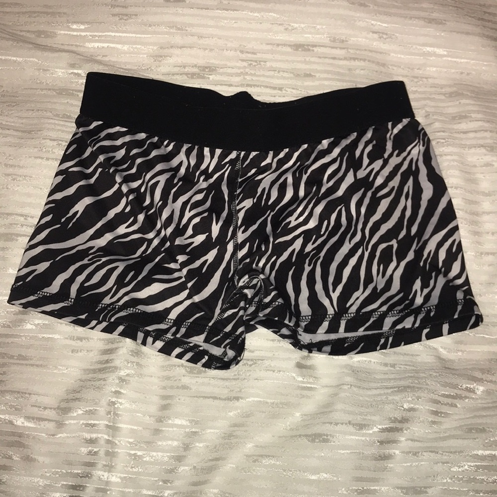 Zebra print spandex shorts